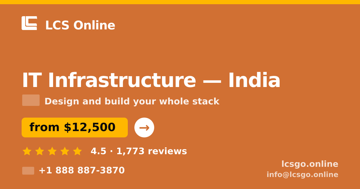 IT Infrastructure in India — from $12,500, rated 4.5/5 by 1773 clients. LCS Online.