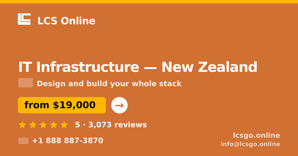 IT Infrastructure in New Zealand — from $19,000, rated 5/5 by 3073 clients. LCS Online.