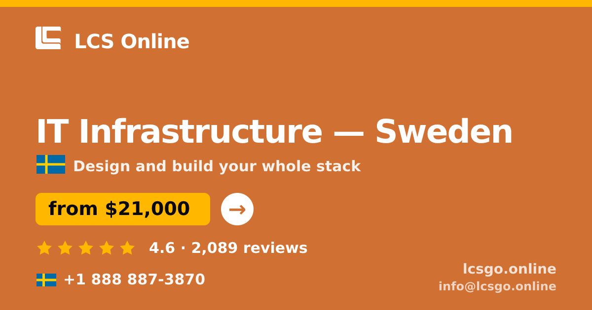 IT Infrastructure in Malmö — from $26,000, rated 4.7/5 by 2371 clients. LCS Online.