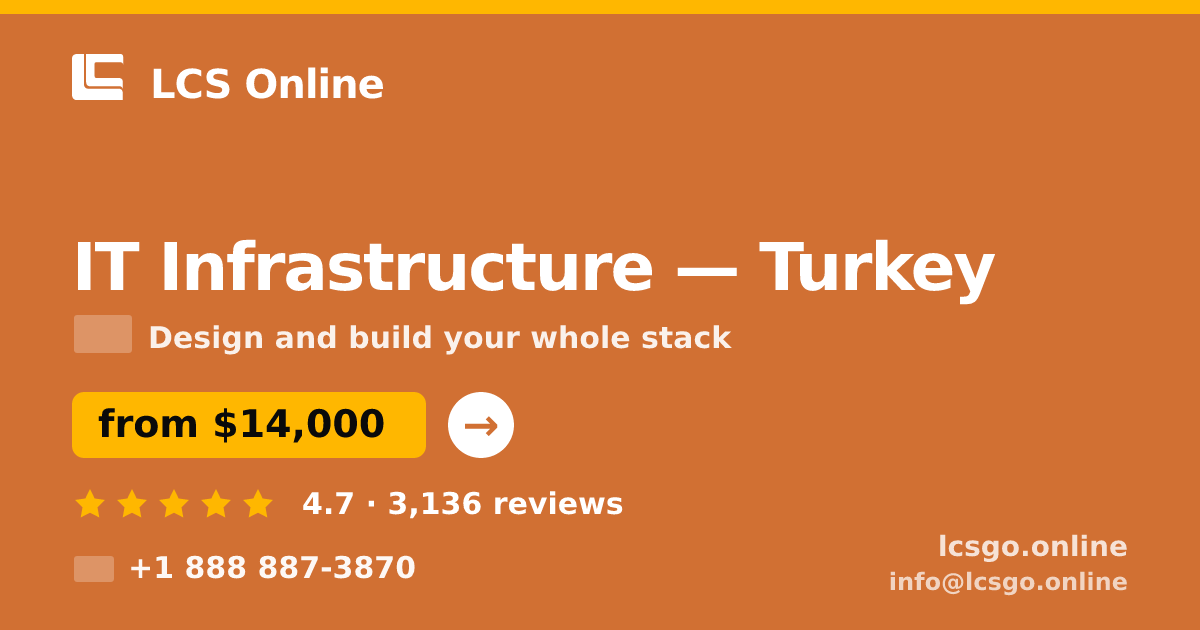 IT Infrastructure in Turkey — from $14,000, rated 4.7/5 by 3136 clients. LCS Online.