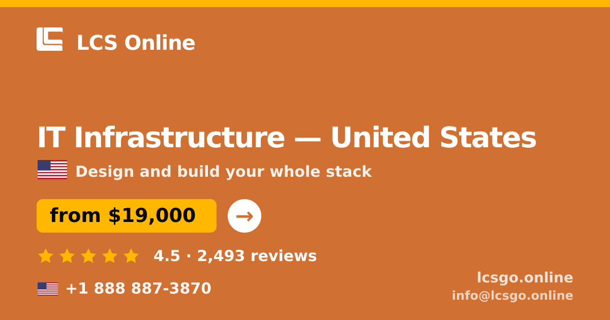 IT Infrastructure in United States — from $19,000, rated 4.5/5 by 2493 clients. LCS Online.