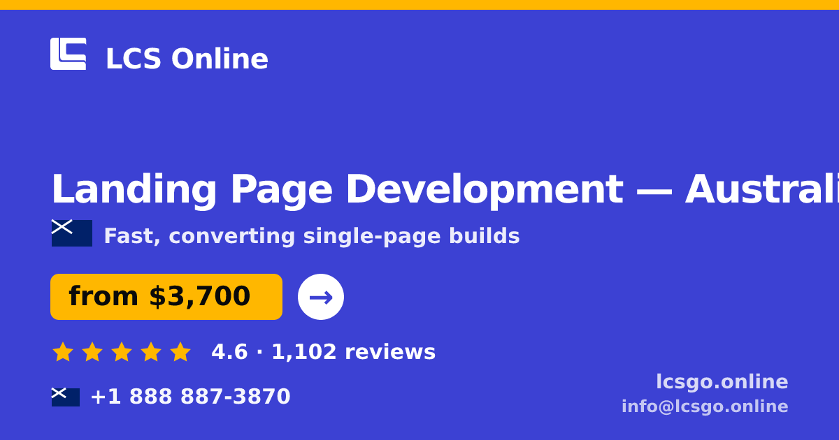 Landing Page Development in Sydney — from $3,500, rated 4.9/5 by 1395 clients. LCS Online.