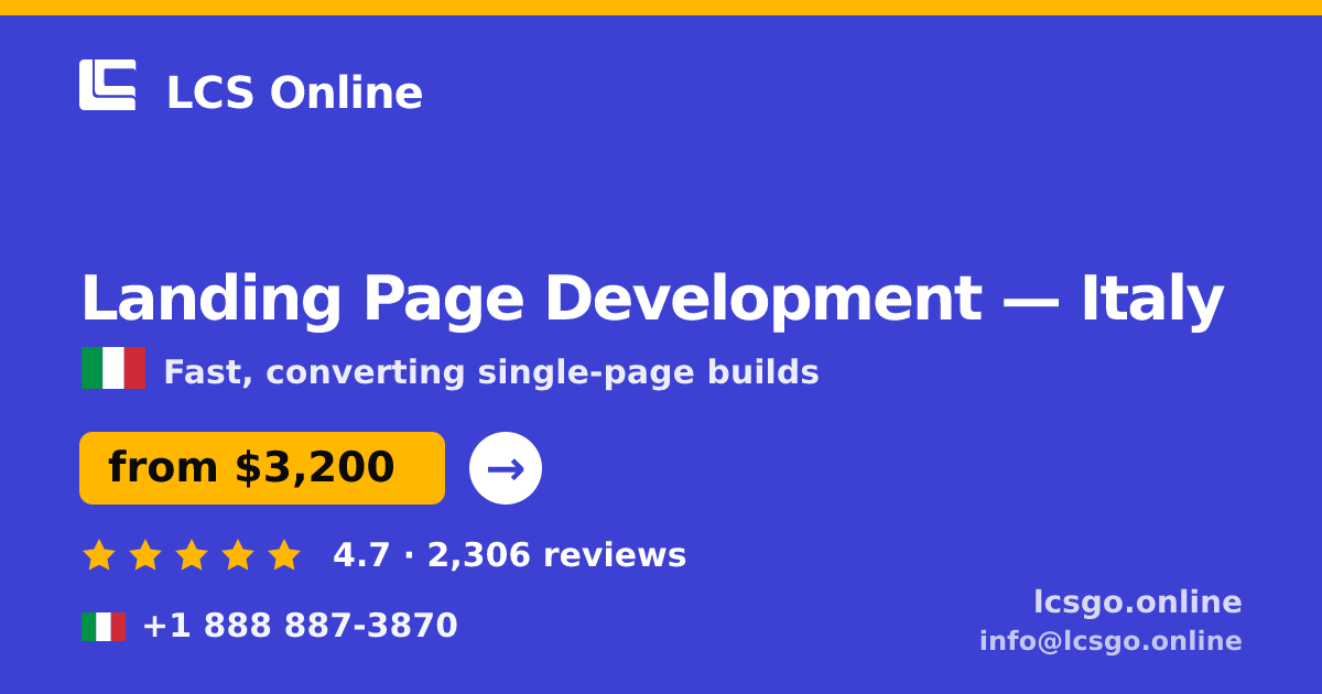 Landing Page Development in Naples — from $2,300, rated 4.6/5 by 2756 clients. LCS Online.