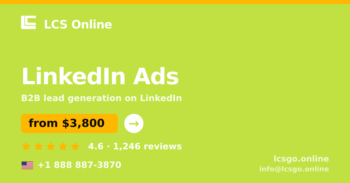 LinkedIn Ads in the USA — from $3,800/mo, rated 4.6/5 by 1246 clients. LCS Online.