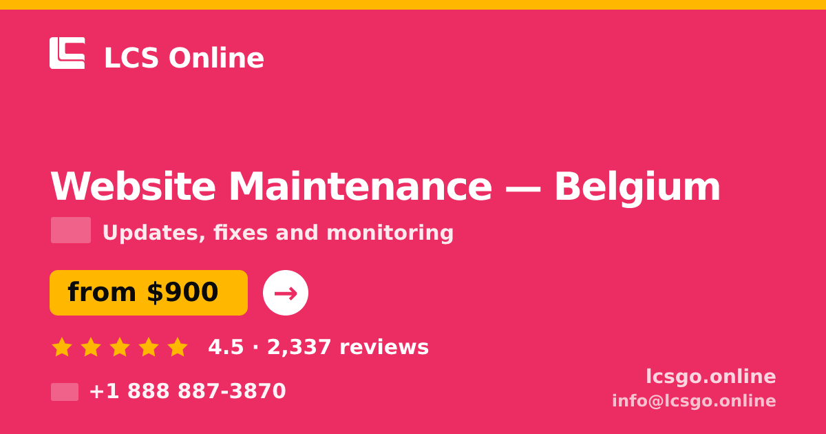 Website Maintenance in Antwerp — from $950/mo, rated 4.5/5 by 1915 clients. LCS Online.