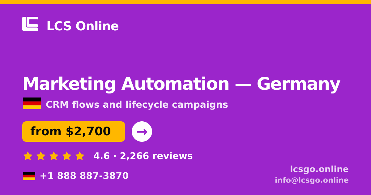 Marketing Automation in Germany — from $2,700/mo, rated 4.6/5 by 2266 clients. LCS Online.