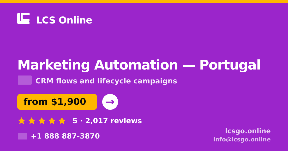 Marketing Automation in Braga — from $1,700/mo, rated 4.9/5 by 3207 clients. LCS Online.