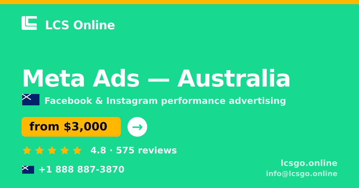 Meta Ads in Perth — from $3,300/mo, rated 4.8/5 by 1160 clients. LCS Online.