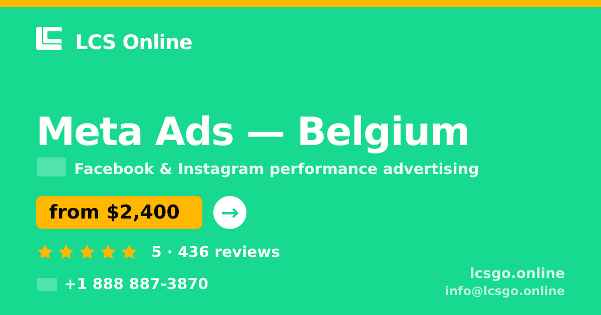 Meta Ads in Ghent — from $2,500/mo, rated 4.9/5 by 959 clients. LCS Online.