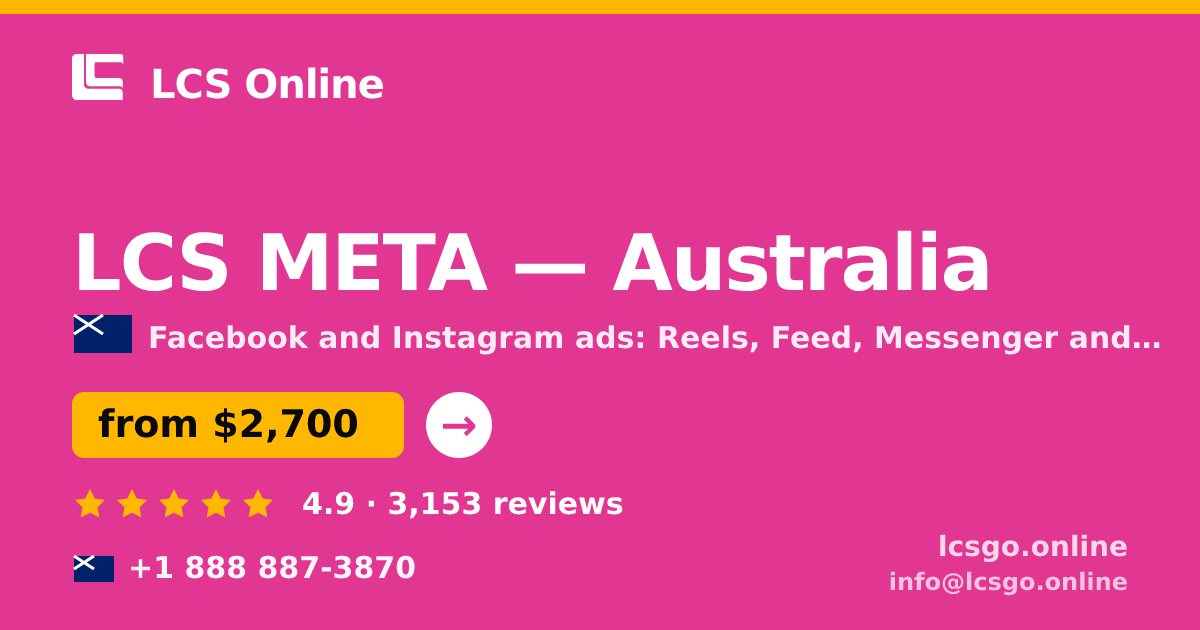 LCS META in Australia — from $2,700/mo, rated 4.9/5 by 3153 clients. LCS Online.