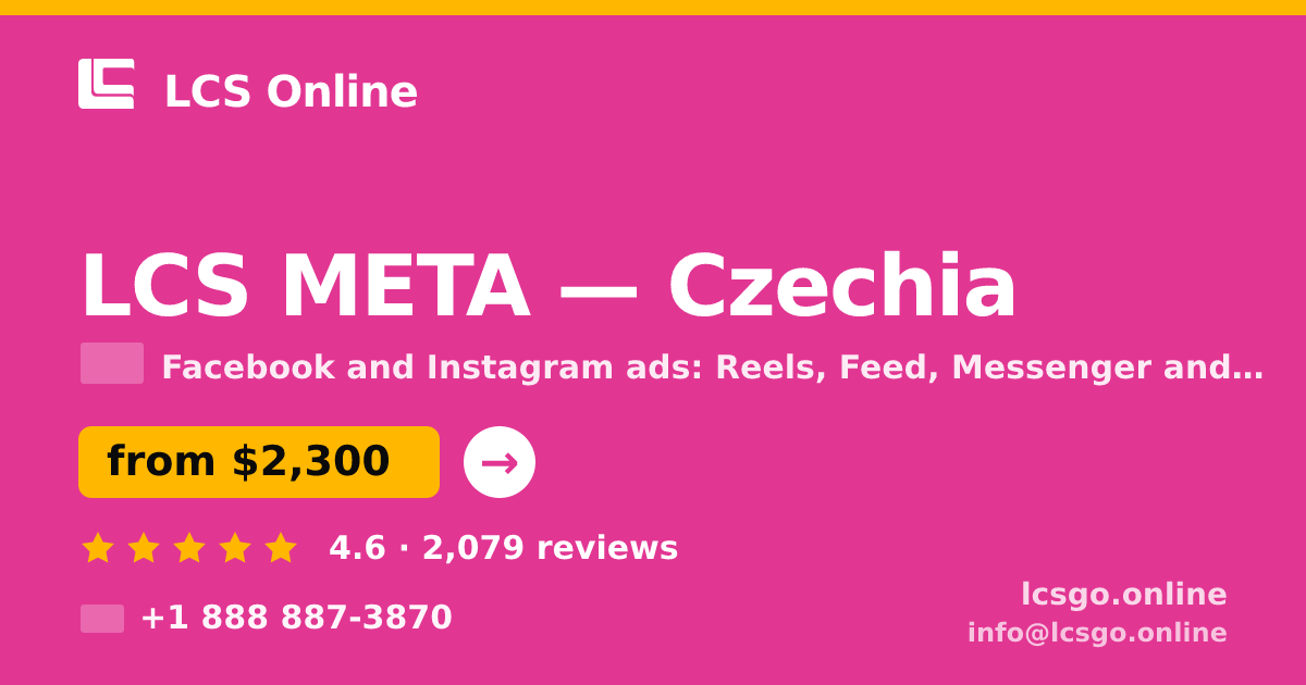 LCS META in Czechia — from $2,300/mo, rated 4.6/5 by 2079 clients. LCS Online.