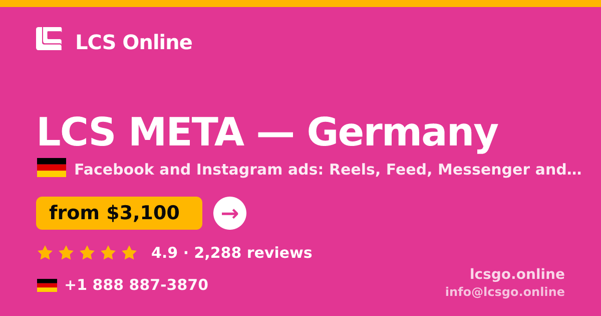 LCS META in Germany — from $3,100/mo, rated 4.9/5 by 2288 clients. LCS Online.