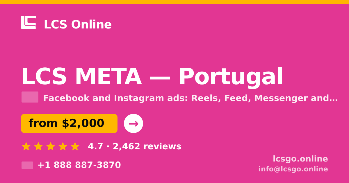 LCS META in Braga — from $2,000/mo, rated 4.9/5 by 790 clients. LCS Online.