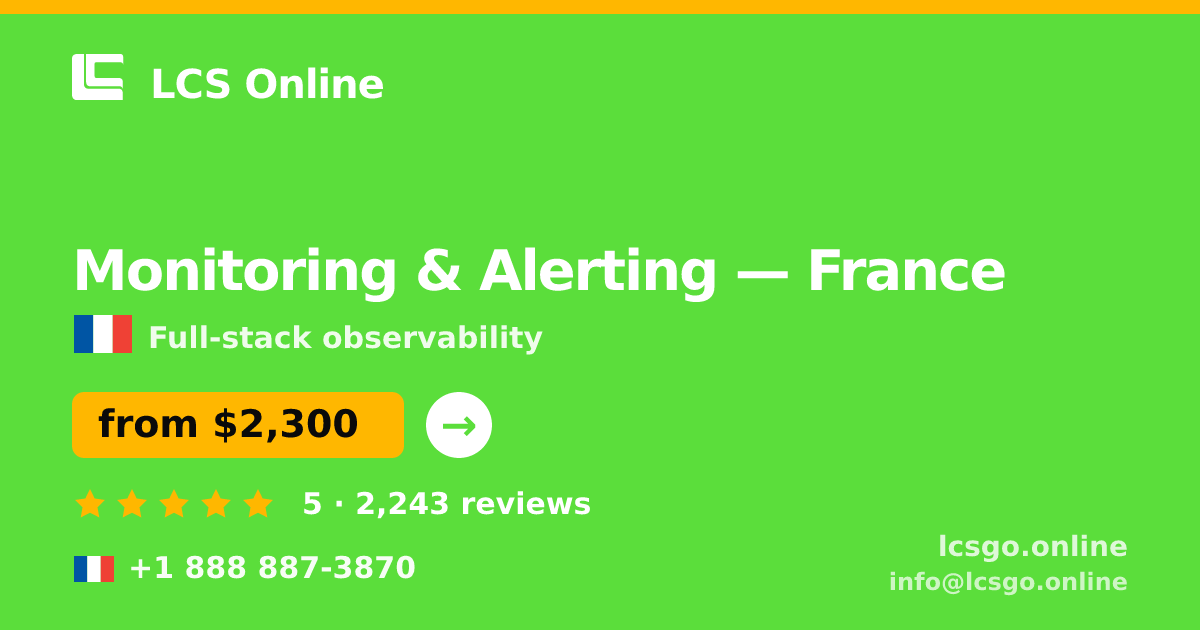Monitoring & Alerting in Lyon — from $2,200/mo, rated 4.7/5 by 841 clients. LCS Online.
