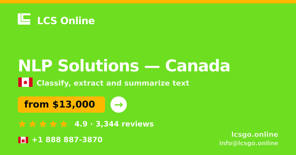 NLP Solutions in Montreal — from $10,500, rated 4.8/5 by 1305 clients. LCS Online.