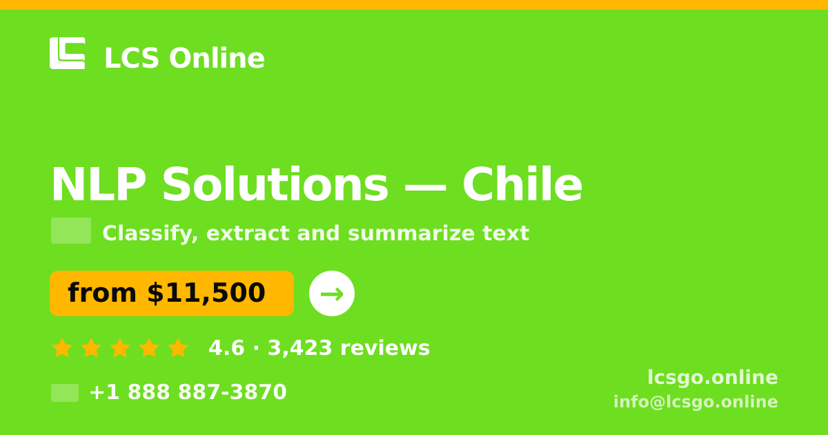 NLP Solutions in Chile — from $11,500, rated 4.6/5 by 3423 clients. LCS Online.