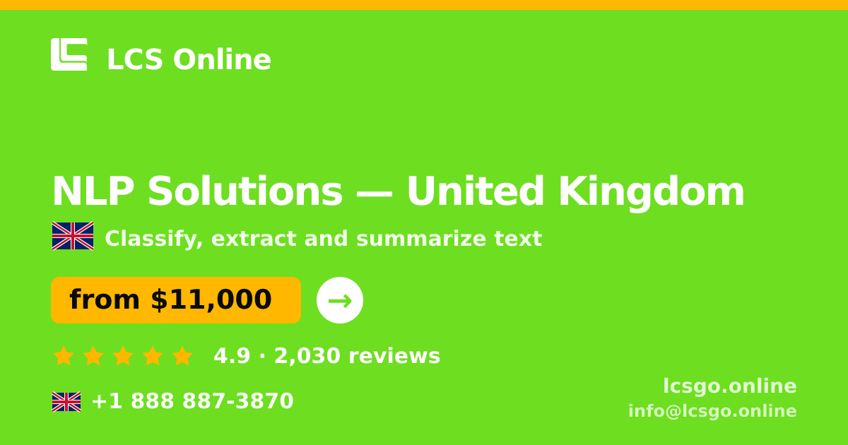 NLP Solutions in Glasgow — from $15,500, rated 4.5/5 by 694 clients. LCS Online.
