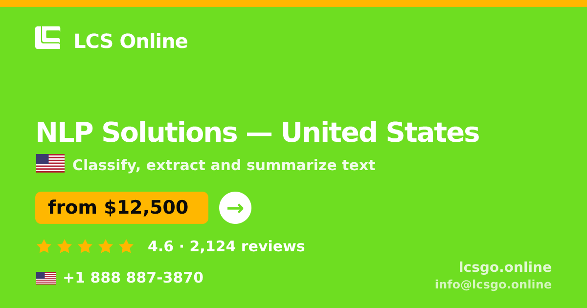 NLP Solutions in Philadelphia — from $12,500, rated 4.7/5 by 1916 clients. LCS Online.