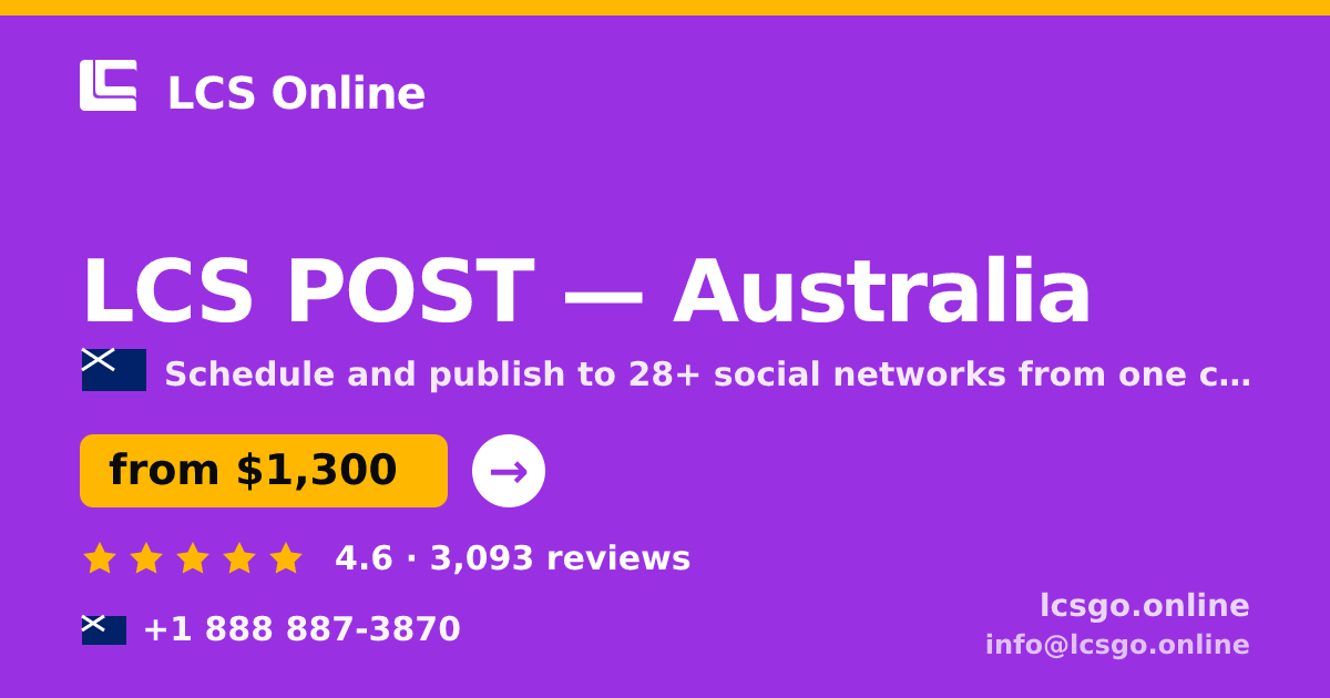 LCS POST in Australia — from $1,300/mo, rated 4.6/5 by 3093 clients. LCS Online.