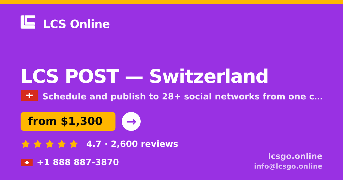 LCS POST in Basel — from $1,600/mo, rated 4.7/5 by 1711 clients. LCS Online.