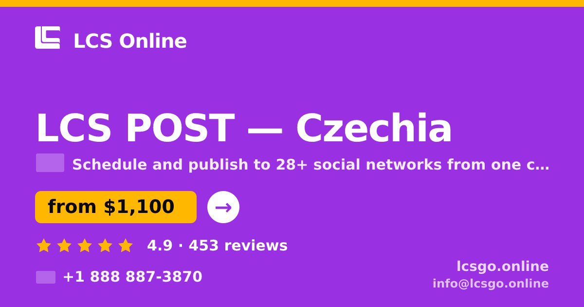 LCS POST in Czechia — from $1,100/mo, rated 4.9/5 by 453 clients. LCS Online.