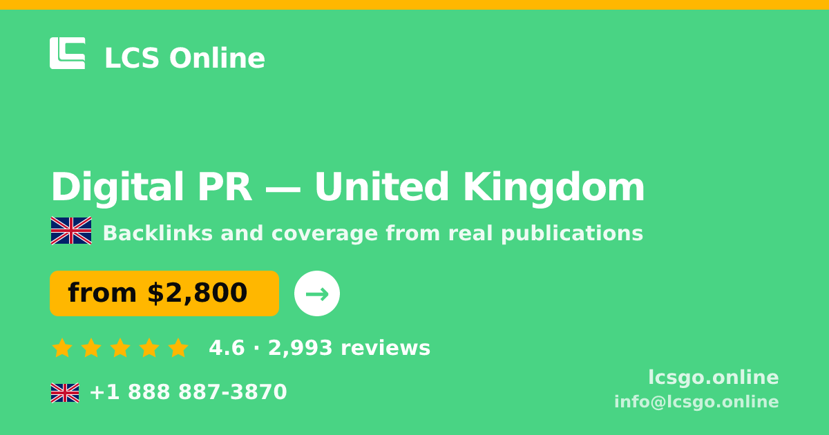 Digital PR in Liverpool — from $2,900/mo, rated 4.5/5 by 1414 clients. LCS Online.