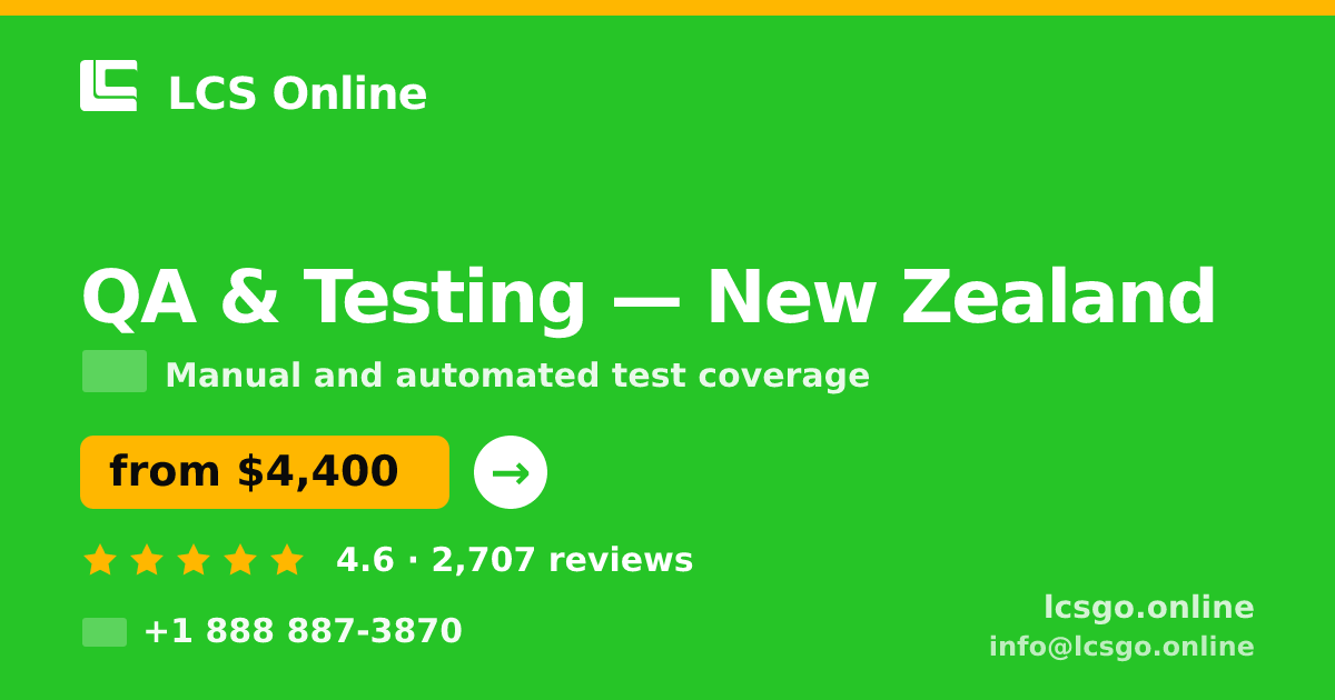 QA & Testing in Christchurch — from $6,300, rated 4.8/5 by 1555 clients. LCS Online.