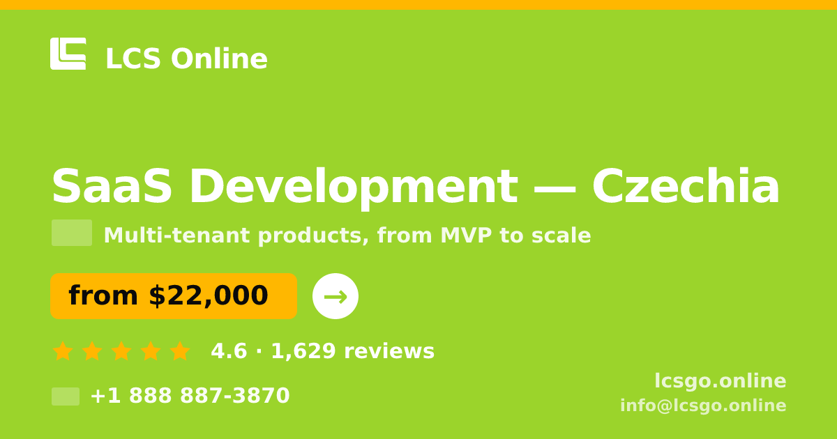 SaaS Development in Czechia — from $22,000, rated 4.6/5 by 1629 clients. LCS Online.