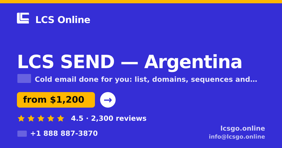 LCS SEND in Argentina — from $1,200/mo, rated 4.5/5 by 2300 clients. LCS Online.