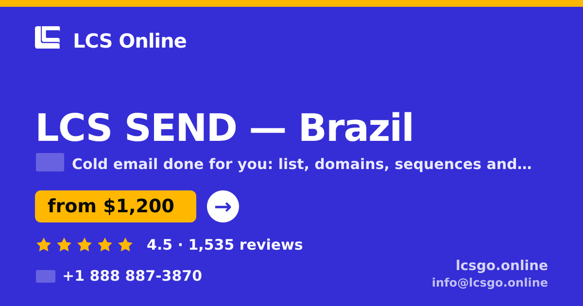 LCS SEND in Brazil — from $1,200/mo, rated 4.5/5 by 1535 clients. LCS Online.