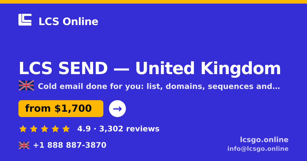 LCS SEND in United Kingdom — from $1,700/mo, rated 4.9/5 by 3302 clients. LCS Online.