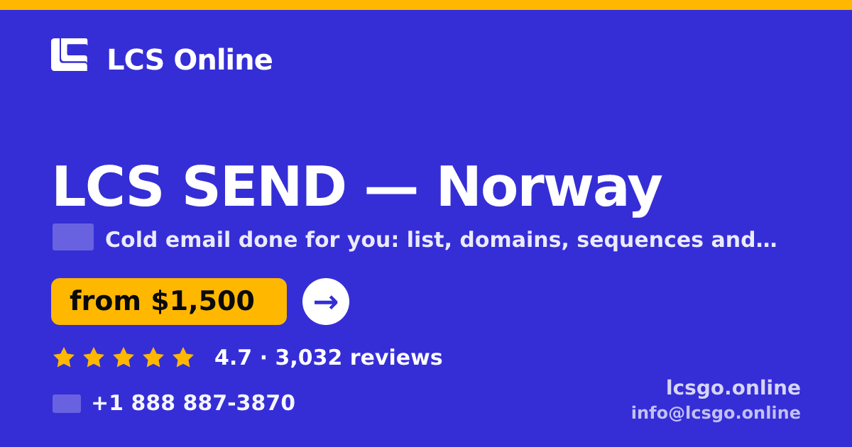 LCS SEND in Norway — from $1,500/mo, rated 4.7/5 by 3032 clients. LCS Online.