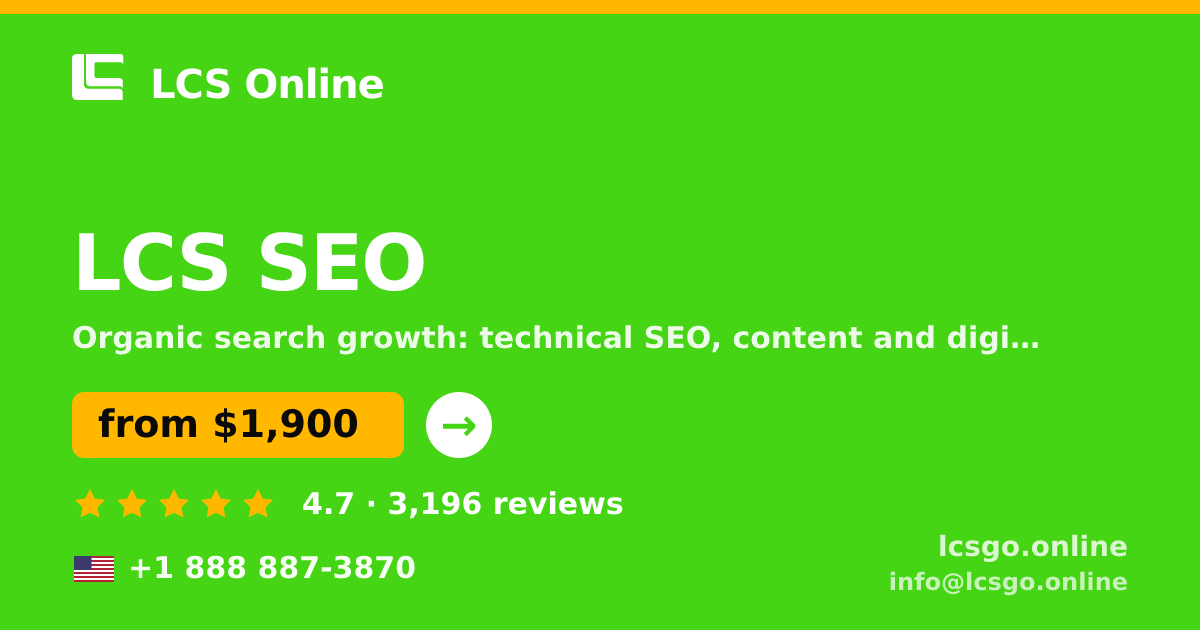 LCS SEO in the USA — from $1,900/mo, rated 4.7/5 by 3196 clients. LCS Online.
