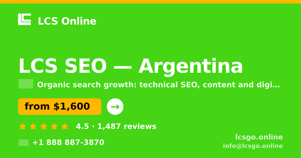 LCS SEO in Argentina — from $1,600/mo, rated 4.5/5 by 1487 clients. LCS Online.