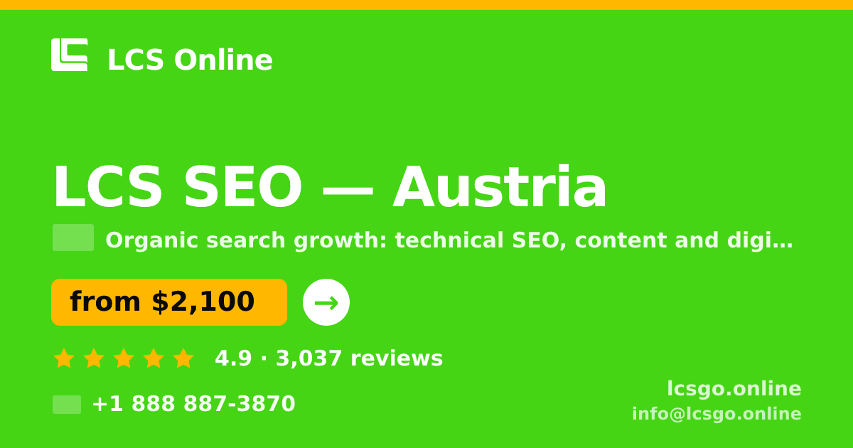 LCS SEO in Linz — from $2,900/mo, rated 4.9/5 by 2056 clients. LCS Online.