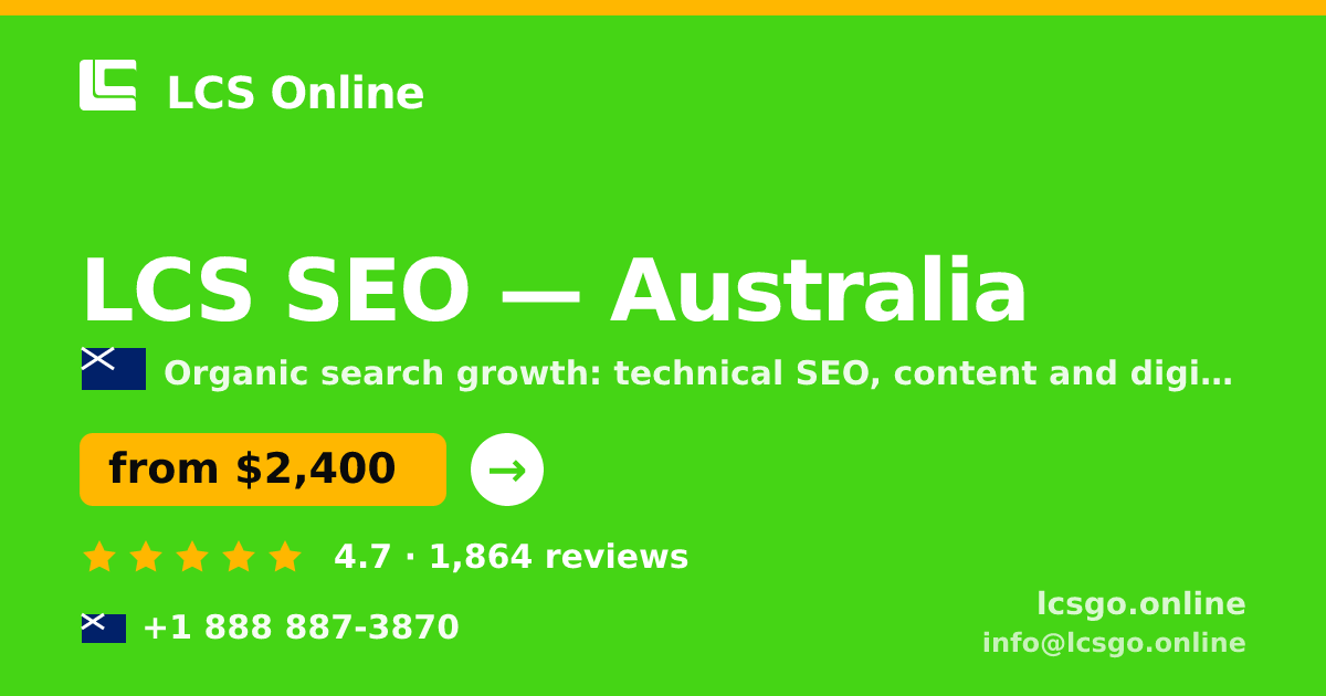 LCS SEO in Sydney — from $2,500/mo, rated 4.8/5 by 3104 clients. LCS Online.
