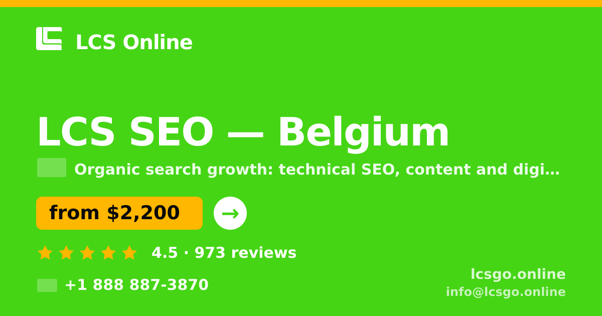 LCS SEO in Belgium — from $2,200/mo, rated 4.5/5 by 973 clients. LCS Online.