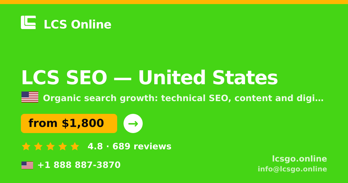 LCS SEO in United States — from $1,800/mo, rated 4.8/5 by 689 clients. LCS Online.