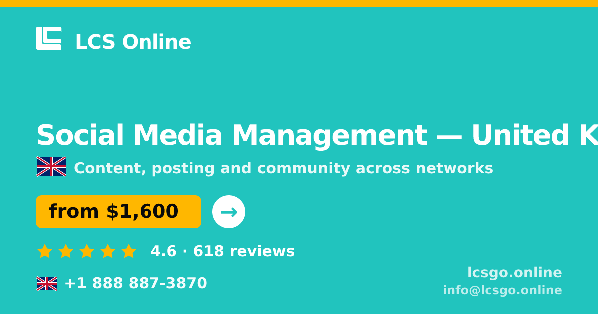 Social Media Management in Edinburgh — from $1,600/mo, rated 4.7/5 by 1442 clients. LCS Online.