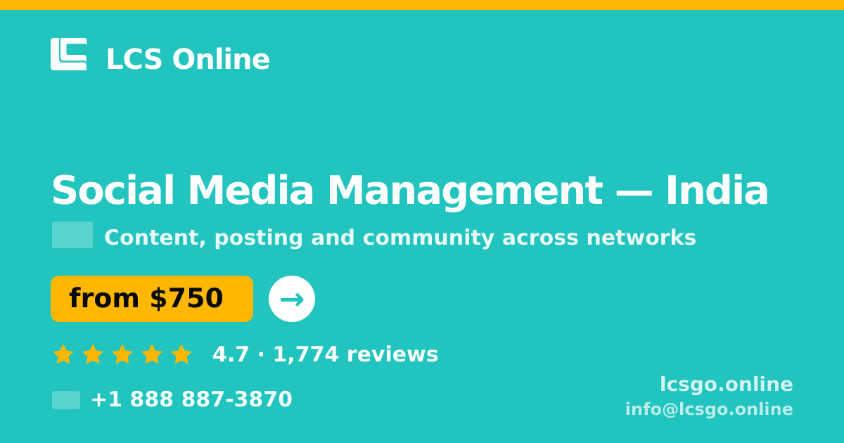 Social Media Management in Chennai — from $500/mo, rated 4.9/5 by 1209 clients. LCS Online.
