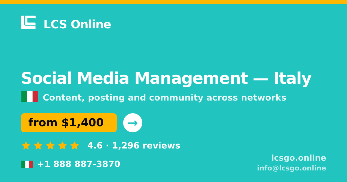 Social Media Management in Naples — from $1,000/mo, rated 4.9/5 by 2810 clients. LCS Online.