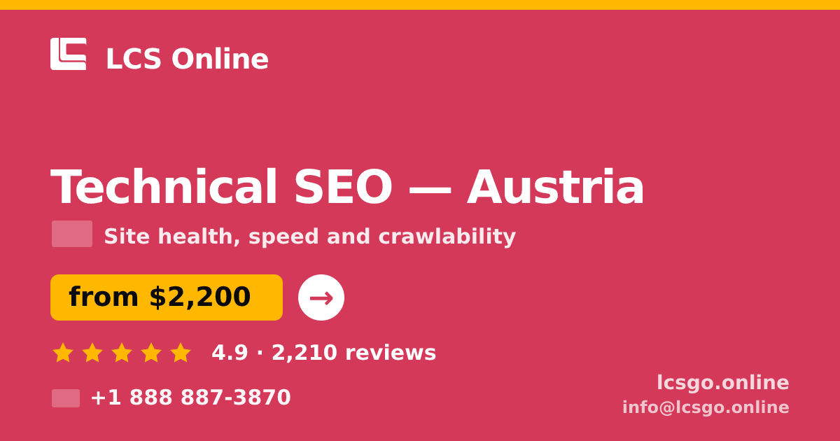 Technical SEO in Linz — from $2,700, rated 4.6/5 by 2779 clients. LCS Online.