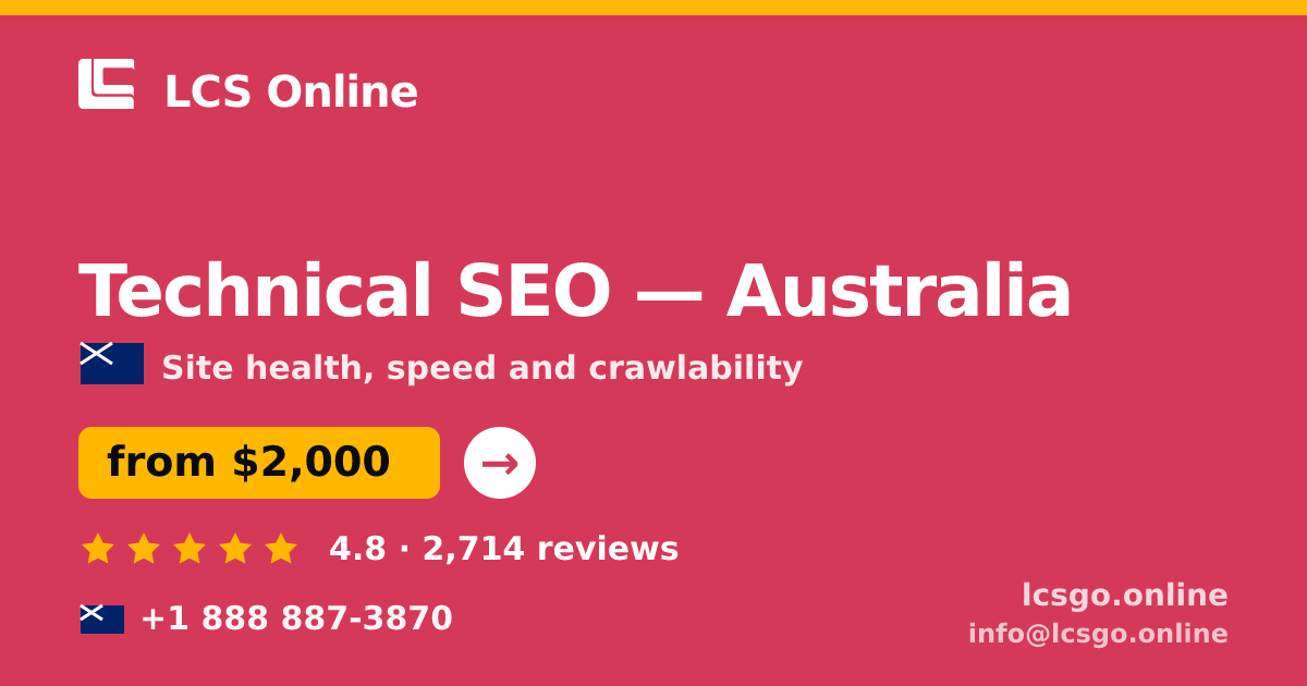 Technical SEO in Australia — from $2,000, rated 4.8/5 by 2714 clients. LCS Online.