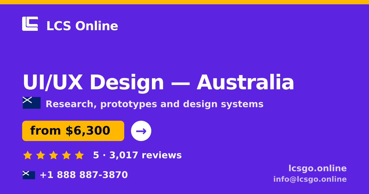 UI/UX Design in Australia — from $6,300, rated 5/5 by 3017 clients. LCS Online.