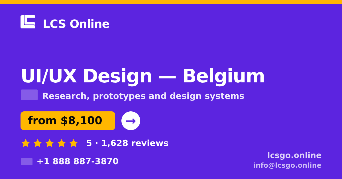 UI/UX Design in Brussels — from $8,100, rated 5/5 by 2564 clients. LCS Online.