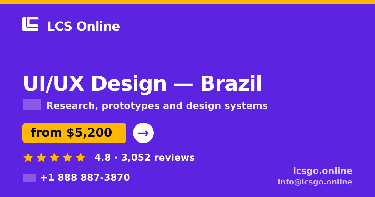 UI/UX Design in Brazil — from $5,200, rated 4.8/5 by 3052 clients. LCS Online.