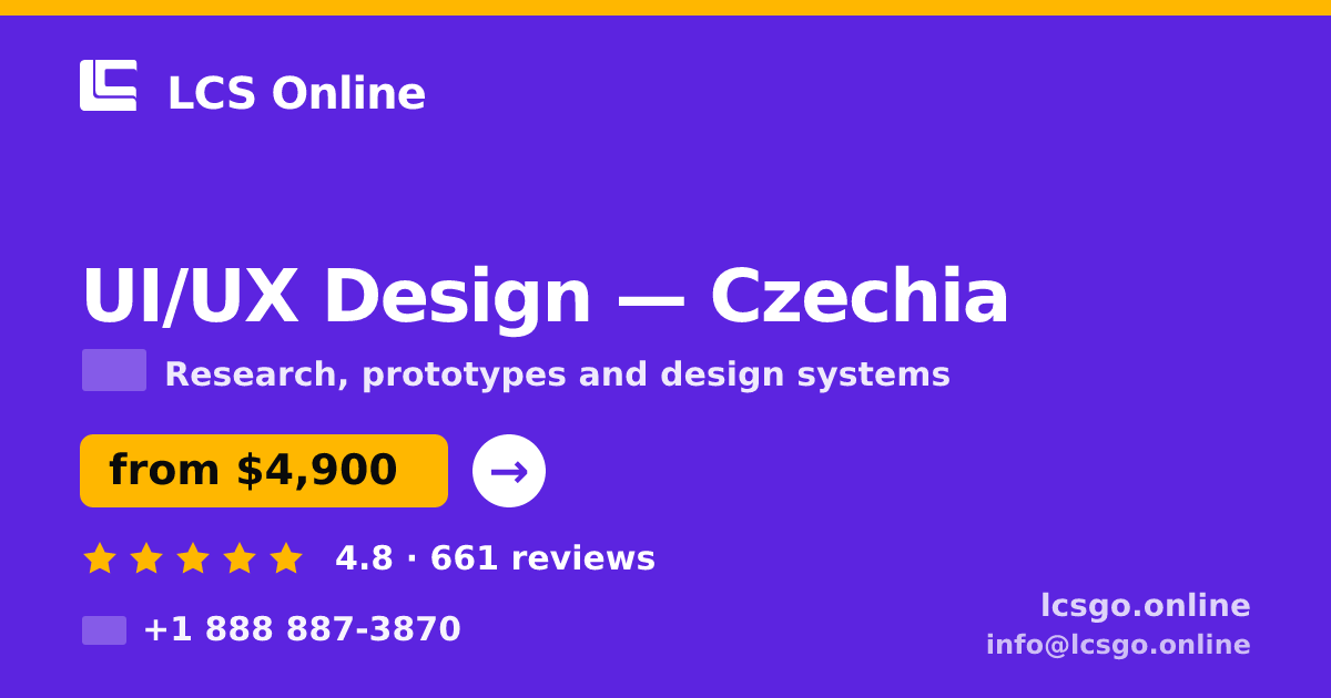 UI/UX Design in Czechia — from $4,900, rated 4.8/5 by 661 clients. LCS Online.