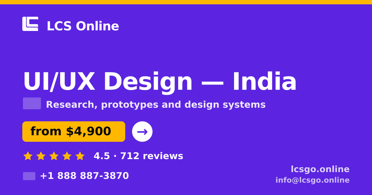 UI/UX Design in Chennai — from $2,500, rated 4.9/5 by 2424 clients. LCS Online.