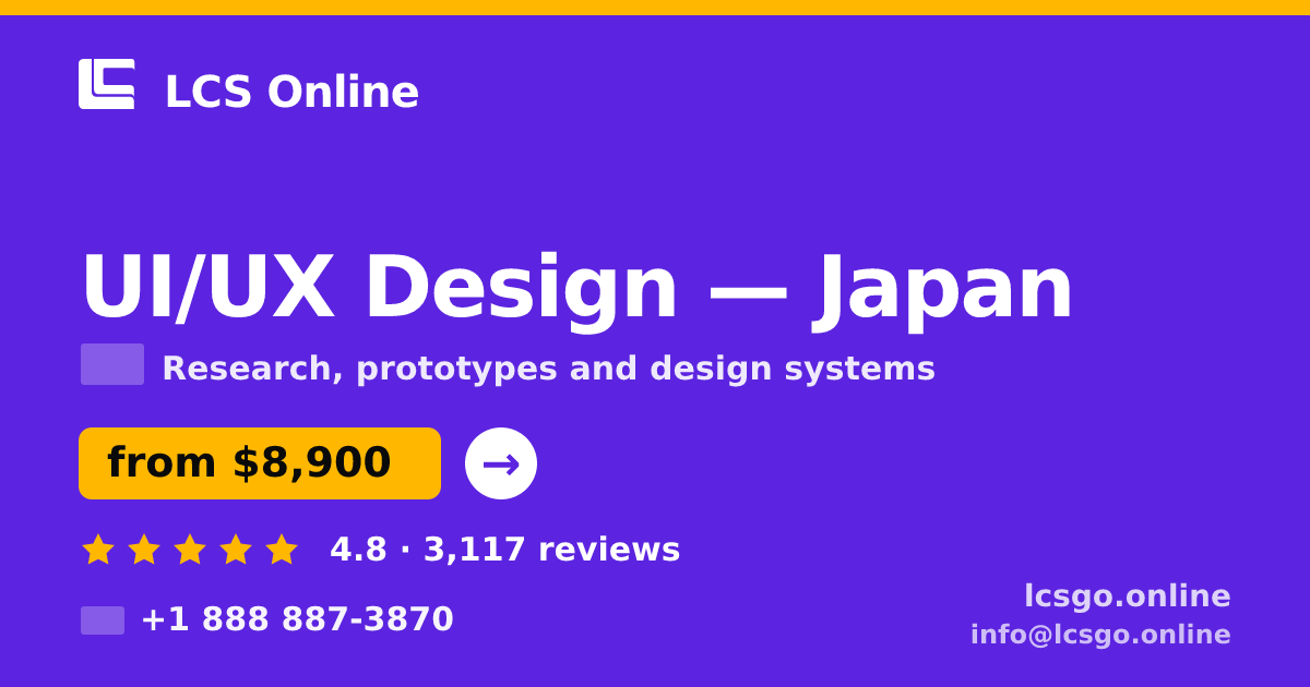 UI/UX Design in Nagoya — from $8,900, rated 4.8/5 by 1783 clients. LCS Online.