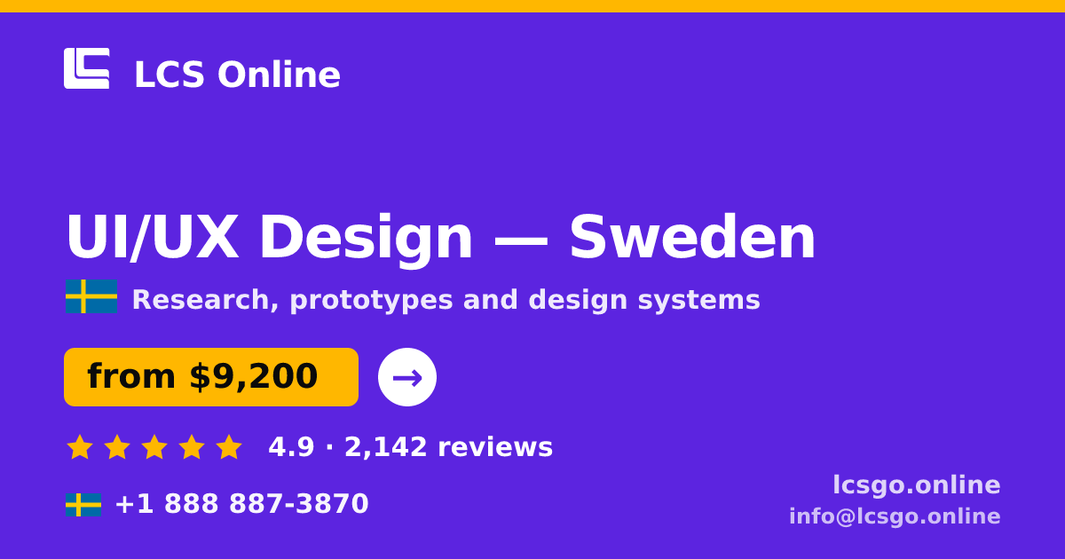 UI/UX Design in Malmö — from $9,200, rated 4.6/5 by 1470 clients. LCS Online.